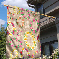 Hawaiian Kakau Tattoo Leis and Palaka Pattern Garden Flag Traditional Aloha Tribal Beige Color LT03 - Polynesian Pride
