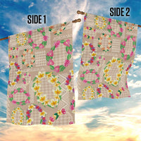 Hawaiian Kakau Tattoo Leis and Palaka Pattern Garden Flag Traditional Aloha Tribal Beige Color LT03 - Polynesian Pride