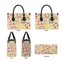 Hawaiian Kakau Tattoo Leis and Palaka Pattern Leather Bag Traditional Aloha Tribal Beige Color LT03 - Polynesian Pride