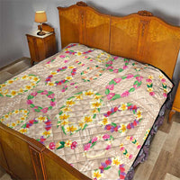 Hawaiian Kakau Tattoo Leis and Palaka Pattern Quilt Traditional Aloha Tribal Beige Color LT03 - Polynesian Pride