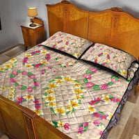 Hawaiian Kakau Tattoo Leis and Palaka Pattern Quilt Bed Set Traditional Aloha Tribal Beige Color LT03 - Polynesian Pride