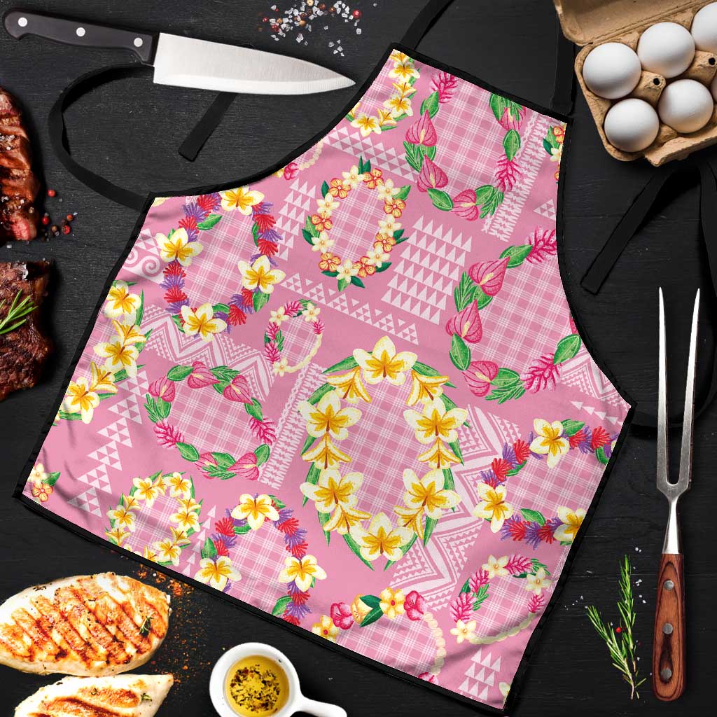 Hawaiian Leis Apron Kakau Tattoos and Palaka Pastel Pink Color LT03 Pink - Polynesian Pride