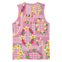Hawaiian Leis Basketball Jersey Kakau Tattoos and Palaka Pastel Pink Color LT03 - Polynesian Pride