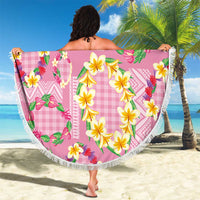 Hawaiian Leis Beach Blanket Kakau Tattoos and Palaka Pastel Pink Color LT03 - Polynesian Pride
