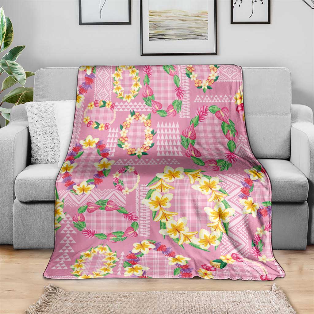 Hawaiian Leis Blanket Kakau Tattoos and Palaka Pastel Pink Color LT03 - Polynesian Pride