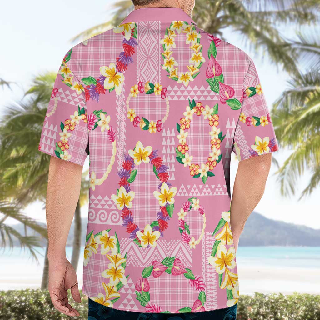 Hawaiian Leis Hawaiian Shirt Kakau Tattoos and Palaka Pastel Pink Color LT03 - Polynesian Pride