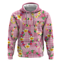 Hawaiian Leis Hoodie Kakau Tattoos and Palaka Pastel Pink Color LT03 Pullover Hoodie Pink - Polynesian Pride