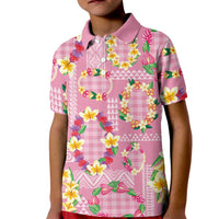 Hawaiian Leis Kid Polo Shirt Kakau Tattoos and Palaka Pastel Pink Color LT03 Kid Pink - Polynesian Pride