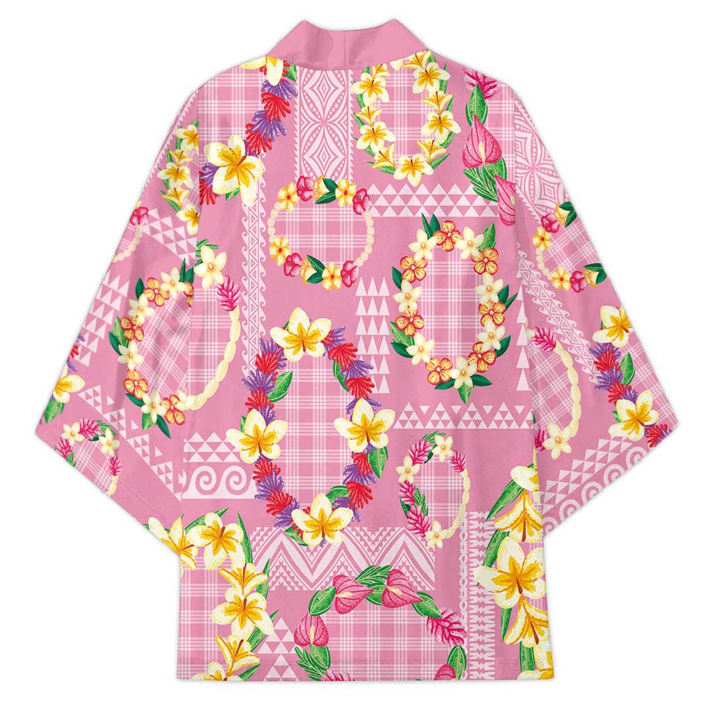 Hawaiian Leis Kimono Kakau Tattoos and Palaka Pastel Pink Color LT03 - Polynesian Pride