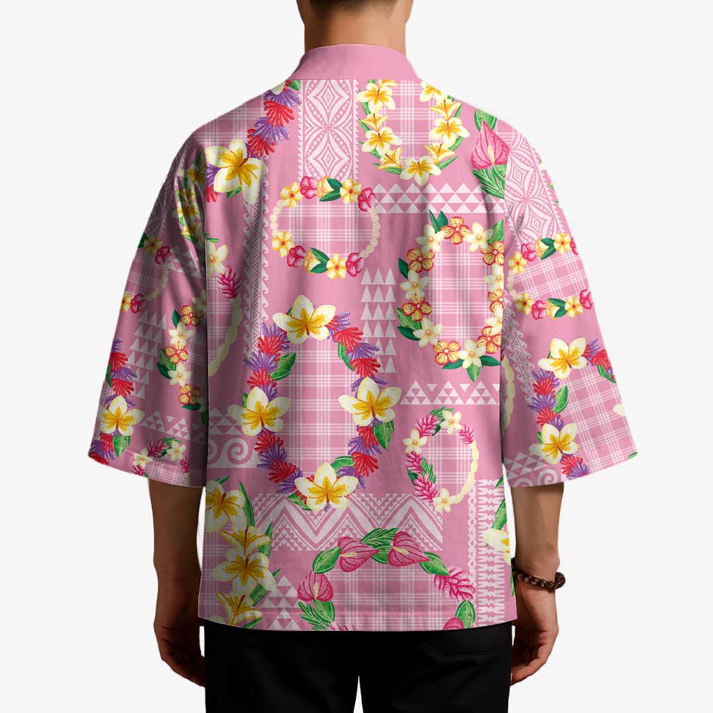 Hawaiian Leis Kimono Kakau Tattoos and Palaka Pastel Pink Color LT03 - Polynesian Pride