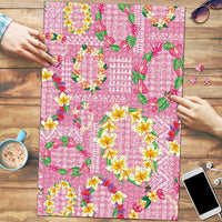 Hawaiian Leis Puzzle Kakau Tattoos and Palaka Pastel Pink Color LT03 Pink - Polynesian Pride