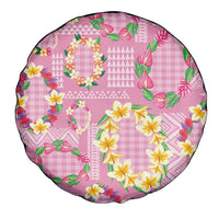 Hawaiian Leis Spare Tire Cover Kakau Tattoos and Palaka Pastel Pink Color LT03 - Polynesian Pride