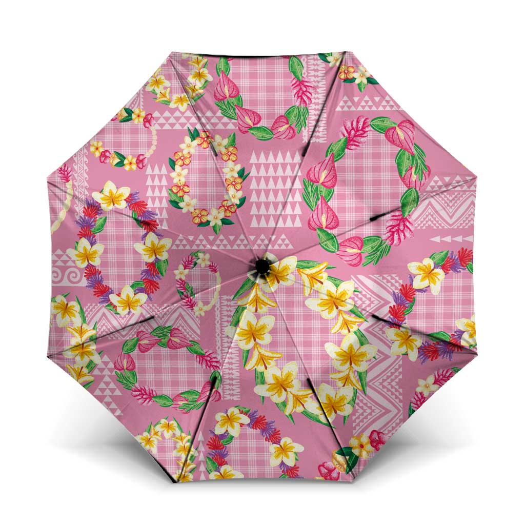 Hawaiian Leis Umbrella Kakau Tattoos and Palaka Pastel Pink Color LT03 One Size Folded 11.42 inch Opened Diameter 37.4 inch Pink - Polynesian Pride