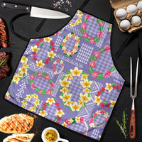 Hawaiian Leis Apron Kakau Tattoos and Palaka Pastel Purple Color LT03 Purple - Polynesian Pride