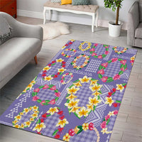 Hawaiian Leis Area Rug Kakau Tattoos and Palaka Pastel Purple Color LT03 - Polynesian Pride