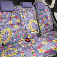 Hawaiian Leis Back Car Seat Cover Kakau Tattoos and Palaka Pastel Purple Color LT03 - Polynesian Pride