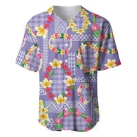 Hawaiian Leis Baseball Jersey Kakau Tattoos and Palaka Pastel Purple Color LT03 Purple - Polynesian Pride