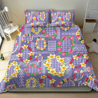 Hawaiian Leis Bedding Set Kakau Tattoos and Palaka Pastel Purple Color LT03 - Polynesian Pride