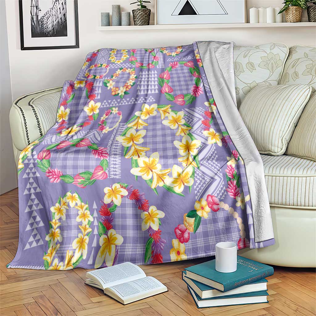 Hawaiian Leis Blanket Kakau Tattoos and Palaka Pastel Purple Color