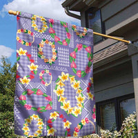 Hawaiian Leis Garden Flag Kakau Tattoos and Palaka Pastel Purple Color LT03 - Polynesian Pride