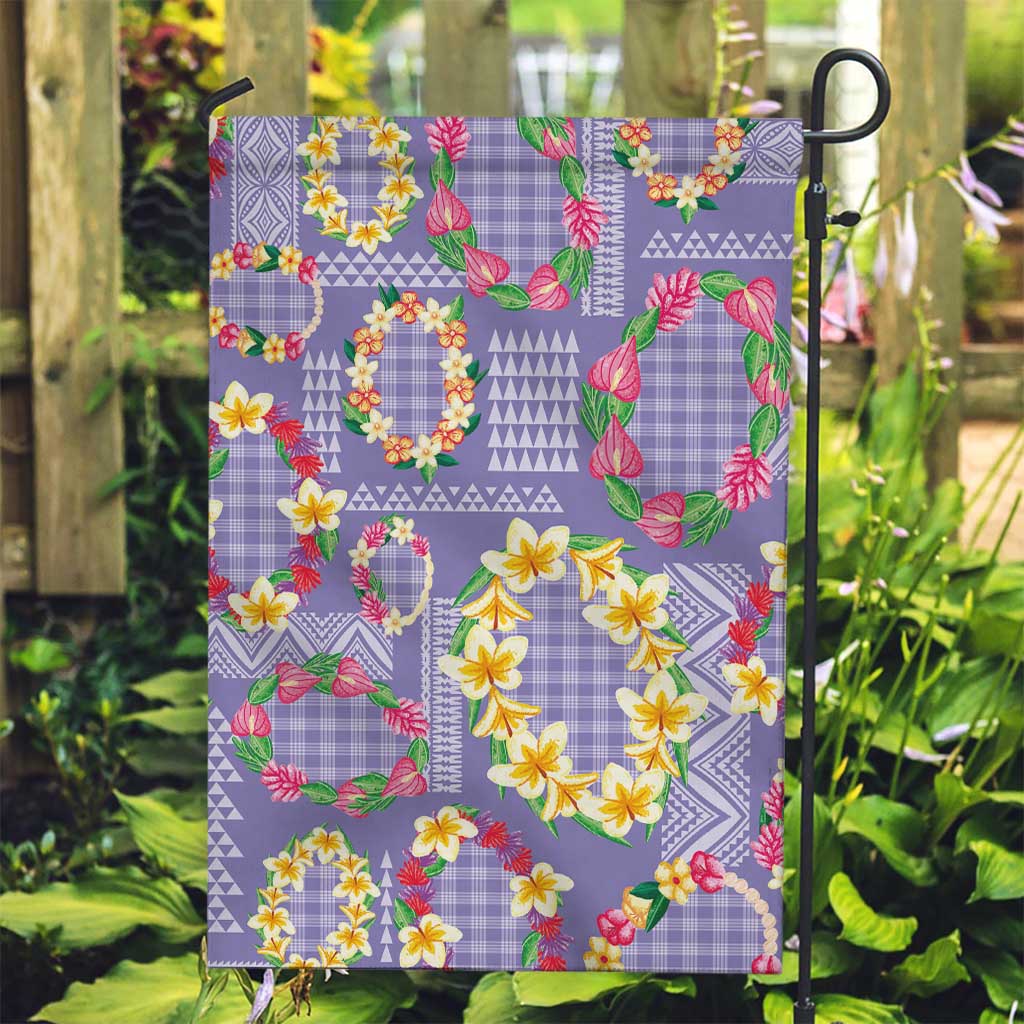 Hawaiian Leis Garden Flag Kakau Tattoos and Palaka Pastel Purple Color LT03 Garden Flag Purple - Polynesian Pride
