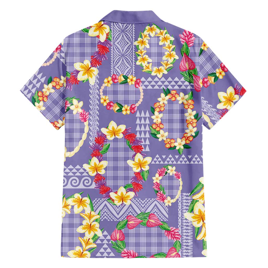 Hawaiian Leis Hawaiian Shirt Kakau Tattoos and Palaka Pastel Purple Color LT03 - Polynesian Pride