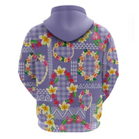 Hawaiian Leis Hoodie Kakau Tattoos and Palaka Pastel Purple Color LT03 - Polynesian Pride