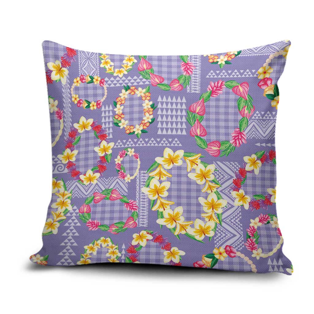 Hawaiian Leis Pillow Cover Kakau Tattoos and Palaka Pastel Purple Color LT03 Purple - Polynesian Pride