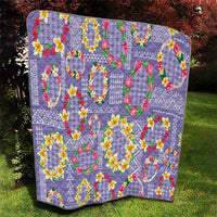 Hawaiian Leis Quilt Kakau Tattoos and Palaka Pastel Purple Color LT03 - Polynesian Pride