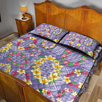 Hawaiian Leis Quilt Bed Set Kakau Tattoos and Palaka Pastel Purple Color LT03 - Polynesian Pride