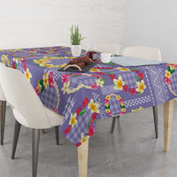 Hawaiian Leis Tablecloth Kakau Tattoos and Palaka Pastel Purple Color LT03 - Polynesian Pride