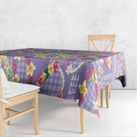 Hawaiian Leis Tablecloth Kakau Tattoos and Palaka Pastel Purple Color LT03 - Polynesian Pride