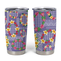 Hawaiian Leis Tumbler Cup Kakau Tattoos and Palaka Pastel Purple Color LT03 Purple - Polynesian Pride