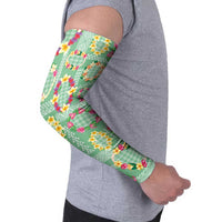 Hawaiian Leis Arm Sleeves Kakau Tattoos and Palaka Pastel Green Color LT03 - Polynesian Pride