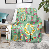 Hawaiian Leis Blanket Kakau Tattoos and Palaka Pastel Green Color LT03 - Polynesian Pride