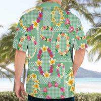 Hawaiian Leis Hawaiian Shirt Kakau Tattoos and Palaka Pastel Green Color LT03 - Polynesian Pride
