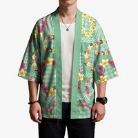 Hawaiian Leis Kimono Kakau Tattoos and Palaka Pastel Green Color LT03 - Polynesian Pride