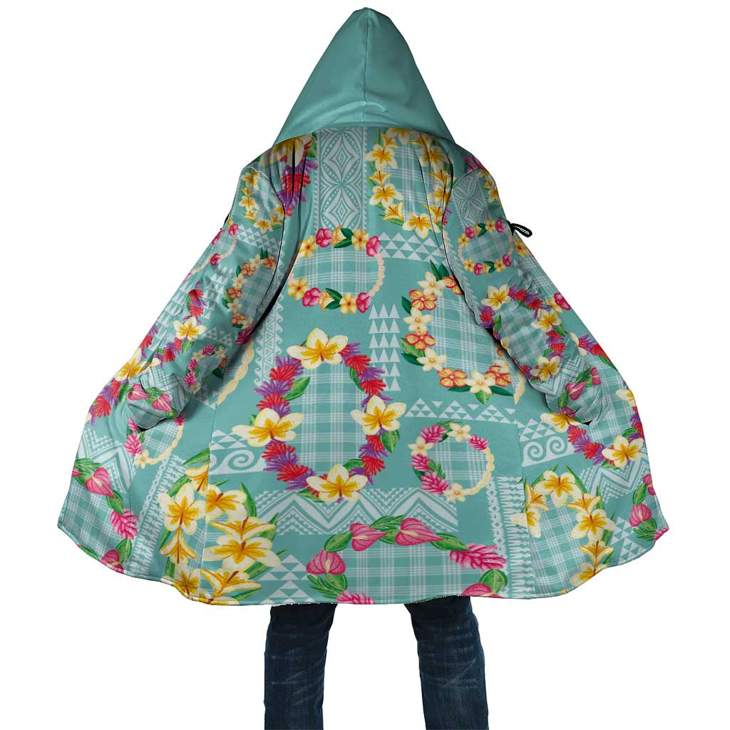 Hawaiian Leis Cloak Kakau Tattoos and Palaka Pastel Teal Color LT03 Unisex Teal - Polynesian Pride