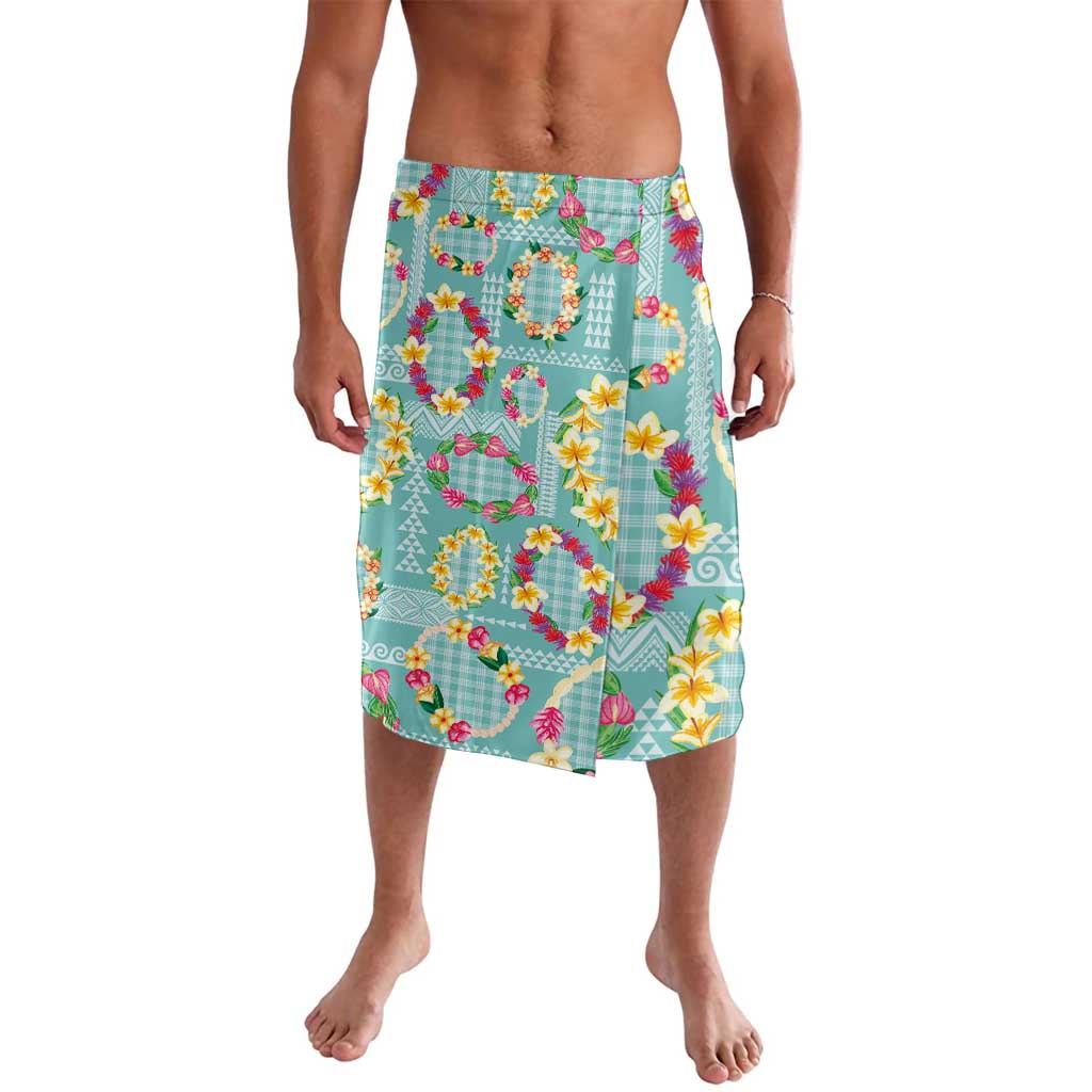 Hawaiian Leis Lavalava Kakau Tattoos and Palaka Pastel Teal Color