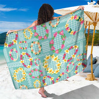 Hawaiian Leis Sarong Kakau Tattoos and Palaka Pastel Teal Color LT03 One Size 44 x 66 inches Teal - Polynesian Pride
