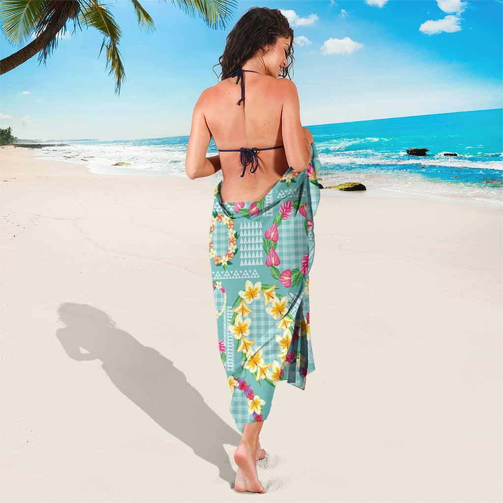 Hawaiian Leis Sarong Kakau Tattoos and Palaka Pastel Teal Color LT03 - Polynesian Pride