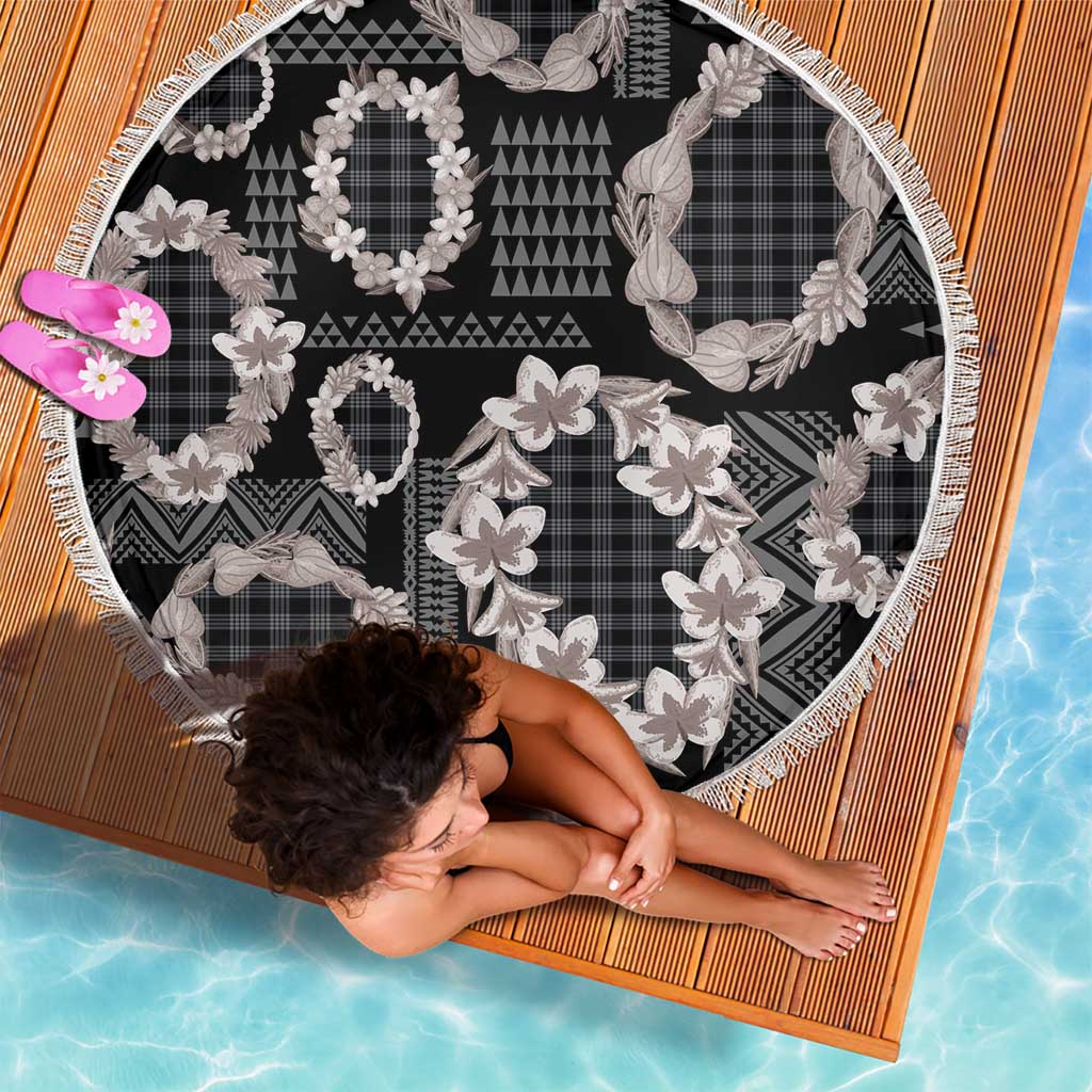 Hawaiian Leis Beach Blanket Kakau Tattoos and Palaka Pastel Grayscale