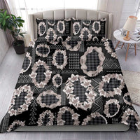 Hawaiian Leis Bedding Set Kakau Tattoos and Palaka Pastel Grayscale LT03 - Polynesian Pride