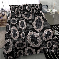 Hawaiian Leis Bedding Set Kakau Tattoos and Palaka Pastel Grayscale LT03 - Polynesian Pride