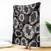 Hawaiian Leis Blanket Kakau Tattoos and Palaka Pastel Grayscale