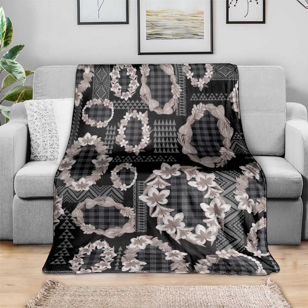 Hawaiian Leis Blanket Kakau Tattoos and Palaka Pastel Grayscale