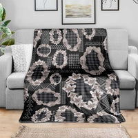 Hawaiian Leis Blanket Kakau Tattoos and Palaka Pastel Grayscale