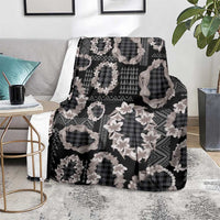 Hawaiian Leis Blanket Kakau Tattoos and Palaka Pastel Grayscale