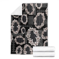 Hawaiian Leis Blanket Kakau Tattoos and Palaka Pastel Grayscale