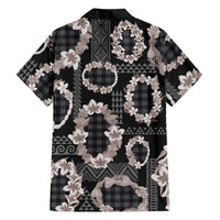 Hawaiian Leis Family Matching Puletasi and Hawaiian Shirt Kakau Tattoos and Palaka Pastel Grayscale
